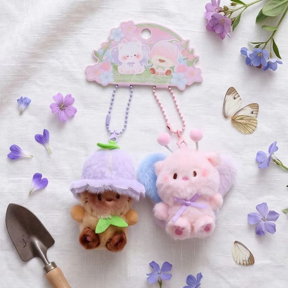 Bag Charms Magnetic Couple Pendant Bee Rabbit Plush Keychains Flower Fairy Keychains Backpack