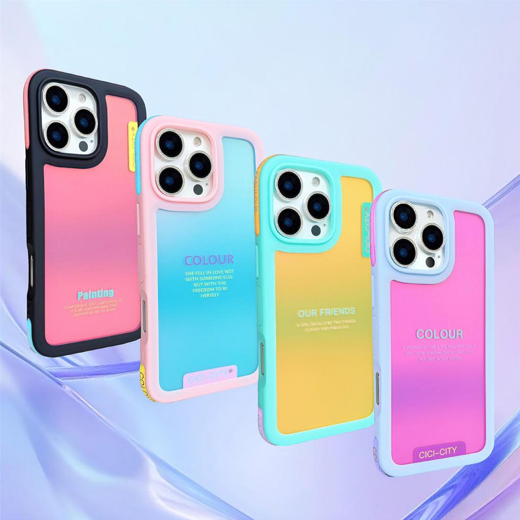 Магнитный противоударный чехол для телефона в дофаминовых цветах для iPhone 16/15 Pro Max