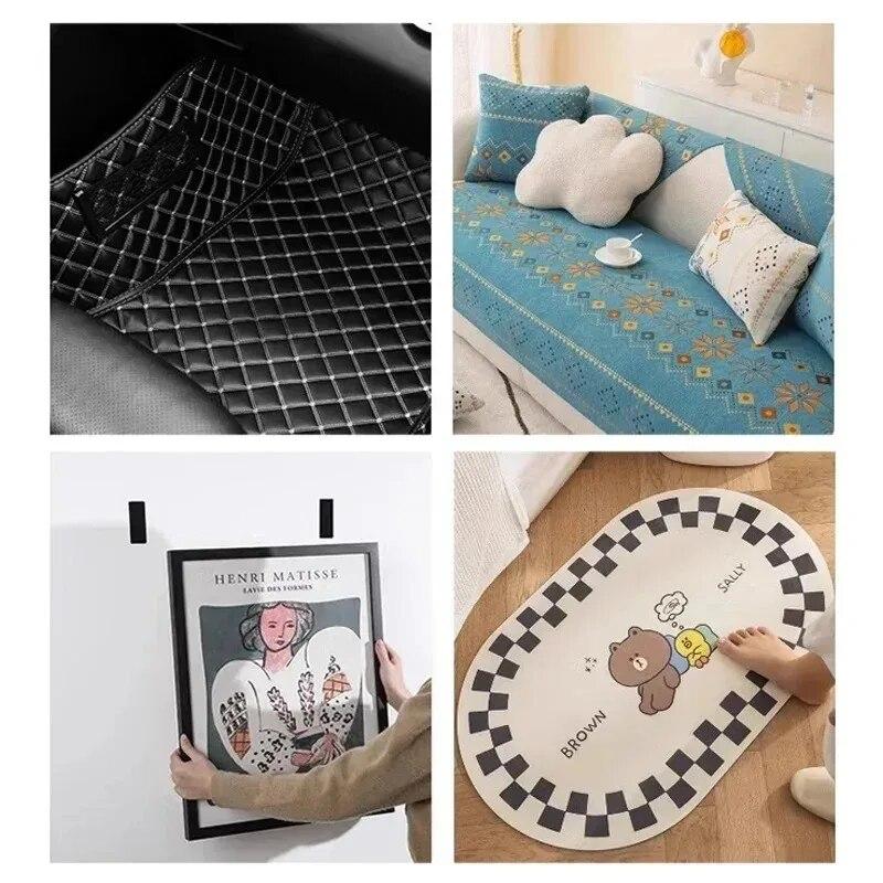 Двусторонние клейкие крепежные наклейки для ковров, коврик для приборной панели, фиксированная нашивка для домашнего пола, противоскользящая лента, наклейка