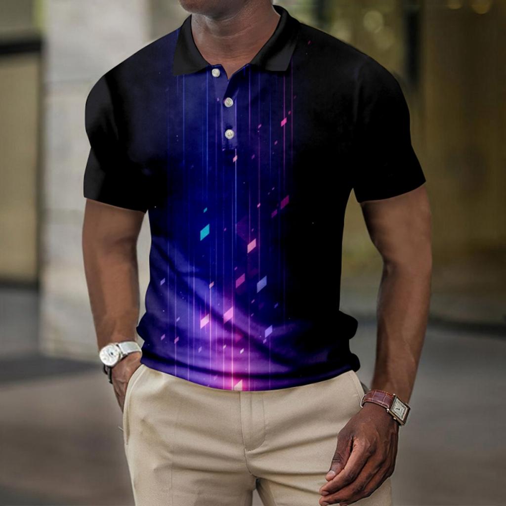 Мужская летняя рубашка для гольфа с принтом Botton, короткий рукав, мужская повседневная модная рубашка