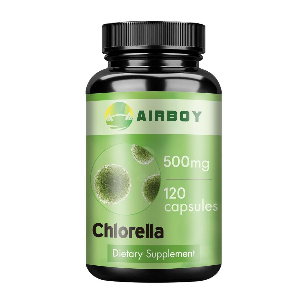 Airboy Chlorella Capsules, 500mg Chlorella Extract, Nutritional Supplement, Suitable for Both Men and Women