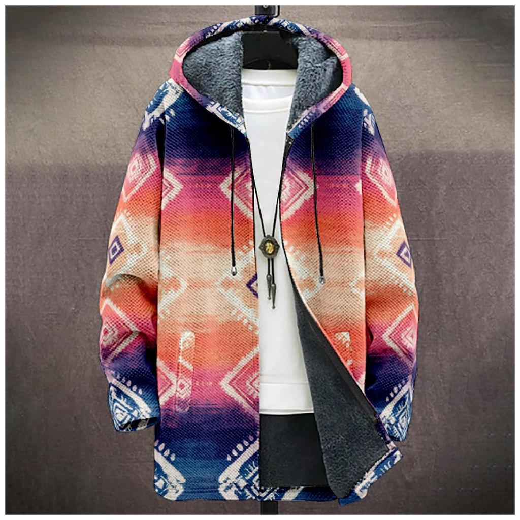 Men's Thick Zipper Pocket Jacket with Pockets Inserted Into Cotton Jacket