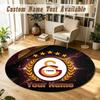Round Rug Custom NameGalatasaray FC Pattern Non Slip Carpet Home Floor Decor
