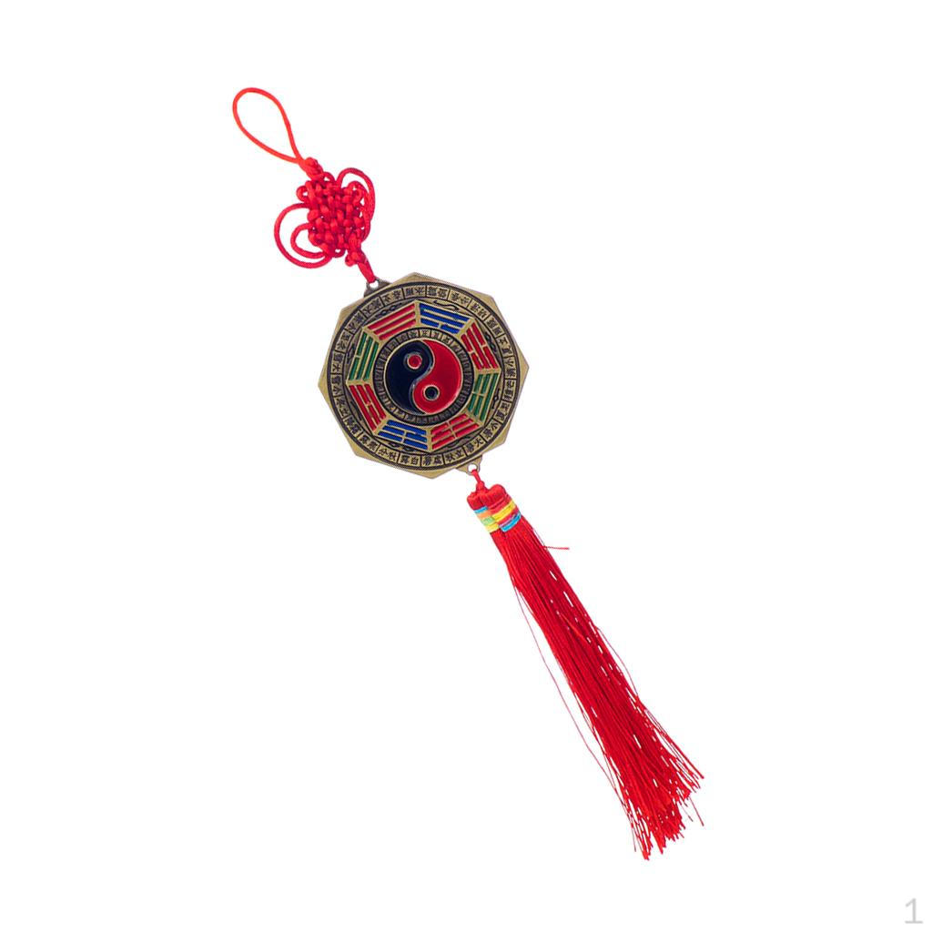 Китайский узел 7 см зеркало багуа удачи благословение дома и сада подвесной декор