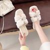 Comfortable Princess Thick-bottomed Fluffy Slippers Women's Autumn and Winter High-end Outer Wear 2025 New Indoor Home One-word Cotton Mop