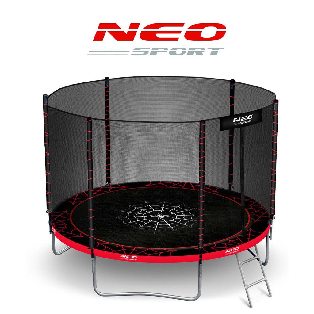 Садовый батут 6 футов/183 см с внешней защитной сеткой и лестницей Neo-Sport
