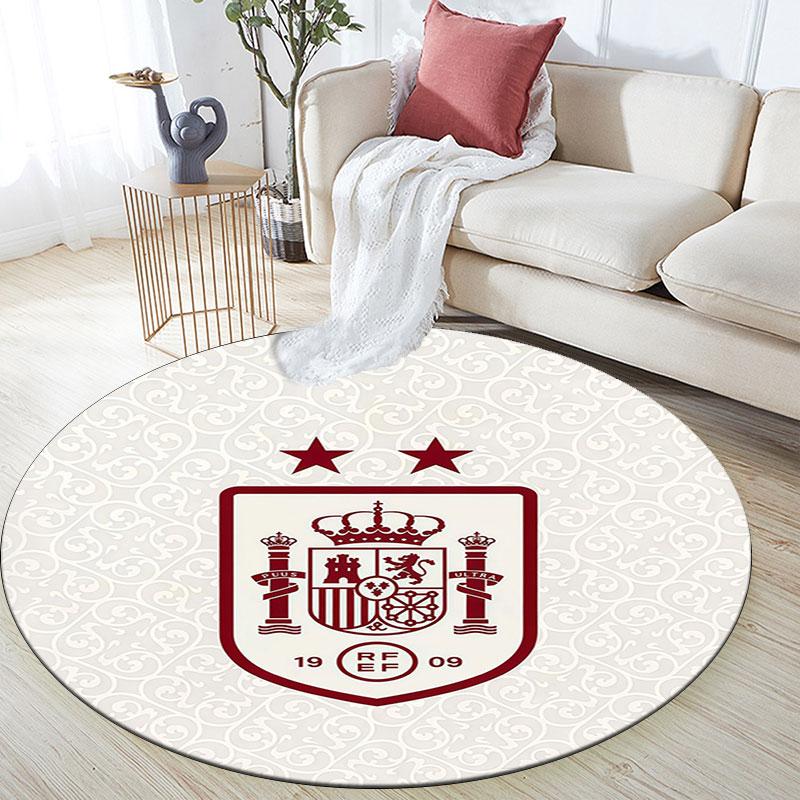 Spain National Football Team pattern round rug,Carpet Rug for Living Room Bedroom Playroom ,Non-slip Floor Mat,Holiday Gifts and Birthday Gifts.