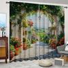 2 шт. Домашние ностальгические шторы с пейзажным фоном и карманом для штанги, Кухня, Кофейня, Гостиная, Бэкон