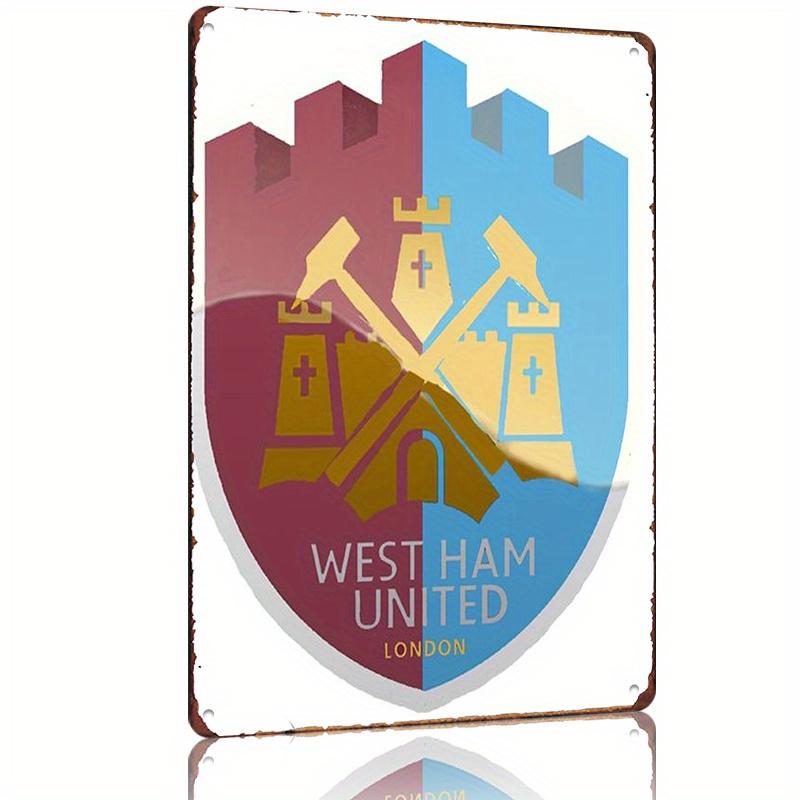 Football Club Metal Tin Sign VintageInspired Iron Wall Art with Crossed City Stakes Arches Design Perfect for Man Cave
