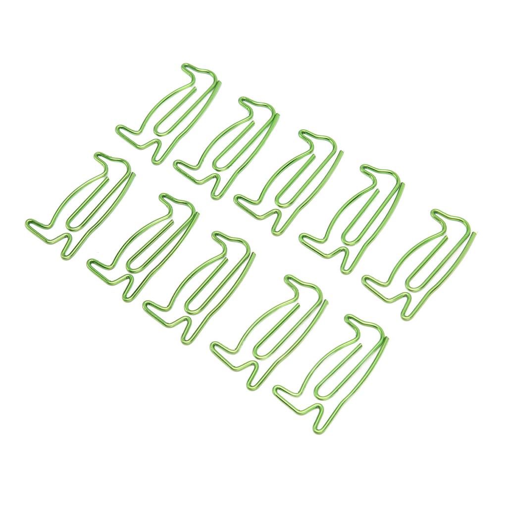 100Pcs Paper Clips Cute Unique Penguin Shape Electroplating Process Lightweight Portable Metal Paper