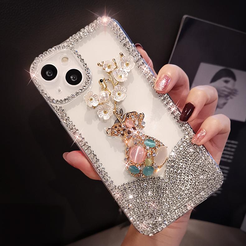 Case For Iphone 15 14 13 12 11 Pro Max Glitter Bling Diamond Cover For Samsung S24 S23 S22 Ultra S20 A34 A14 A34 A54 A13 A33 A53 A52 A15 A25 A35 A55