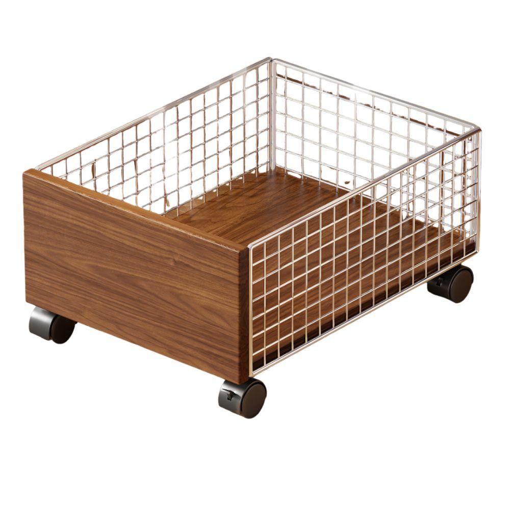 Large Capacity Rolling Storage Basket with Wheels Wire Basket Laundry Trolley Bedroom