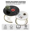 WF300416BAA) Modern Nesting Coffee Table, Coffee Table Set Marble Veneer Sofa Side Nest of Tables Round End Tables, Set of 2, Golden Color Frame