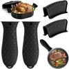 3-Pack Non-Slip Silicone Heat-Resistant Handle Covers for Cast Iron Skillets, Frying Pans & Casseroles