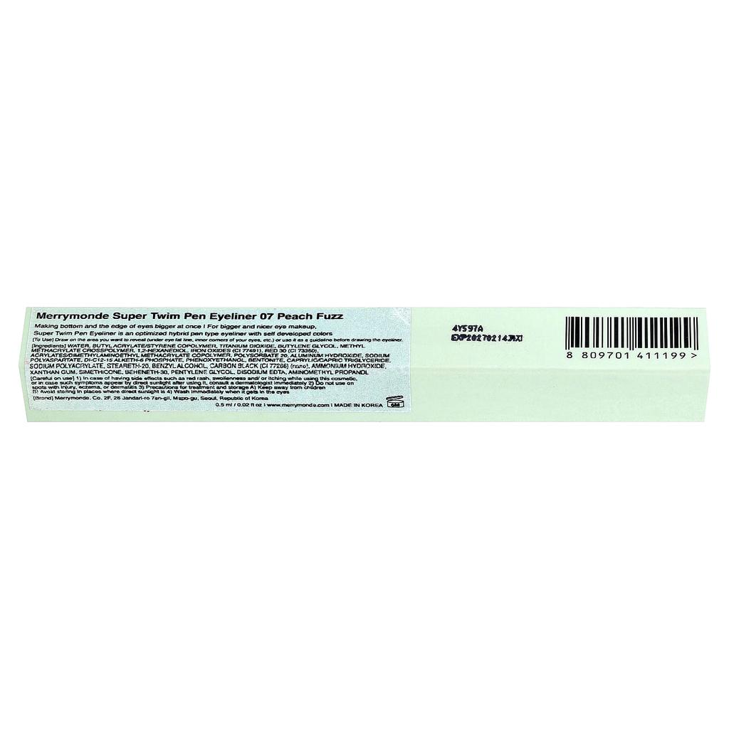 Merrymonde, Super Twim Pen Eyeliner, 07 Peach Fuzz, 0.5ml (0.02fl oz)