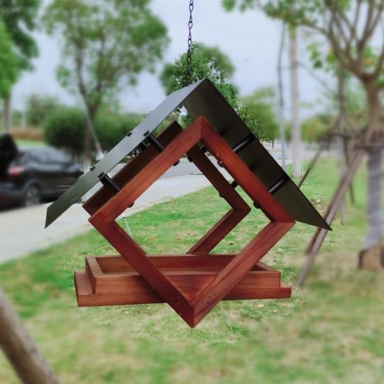 Кормушки для птиц уличные подвесные деревянные кормушки для птиц с атмосферостойкой металлической крышей