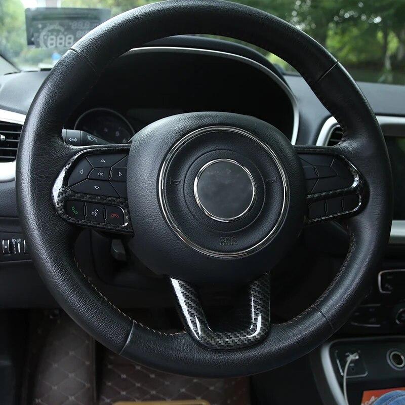 My Good Car ABS Chrome Steering Wheel Cover Trim Stickers for Jeep Compass 2017 2018 Renegade 2015 2016 2017 Accessories