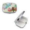 Compact Chrome Medicine Box with Two Compartments – Portable Pill Case Available In Custom Patterns