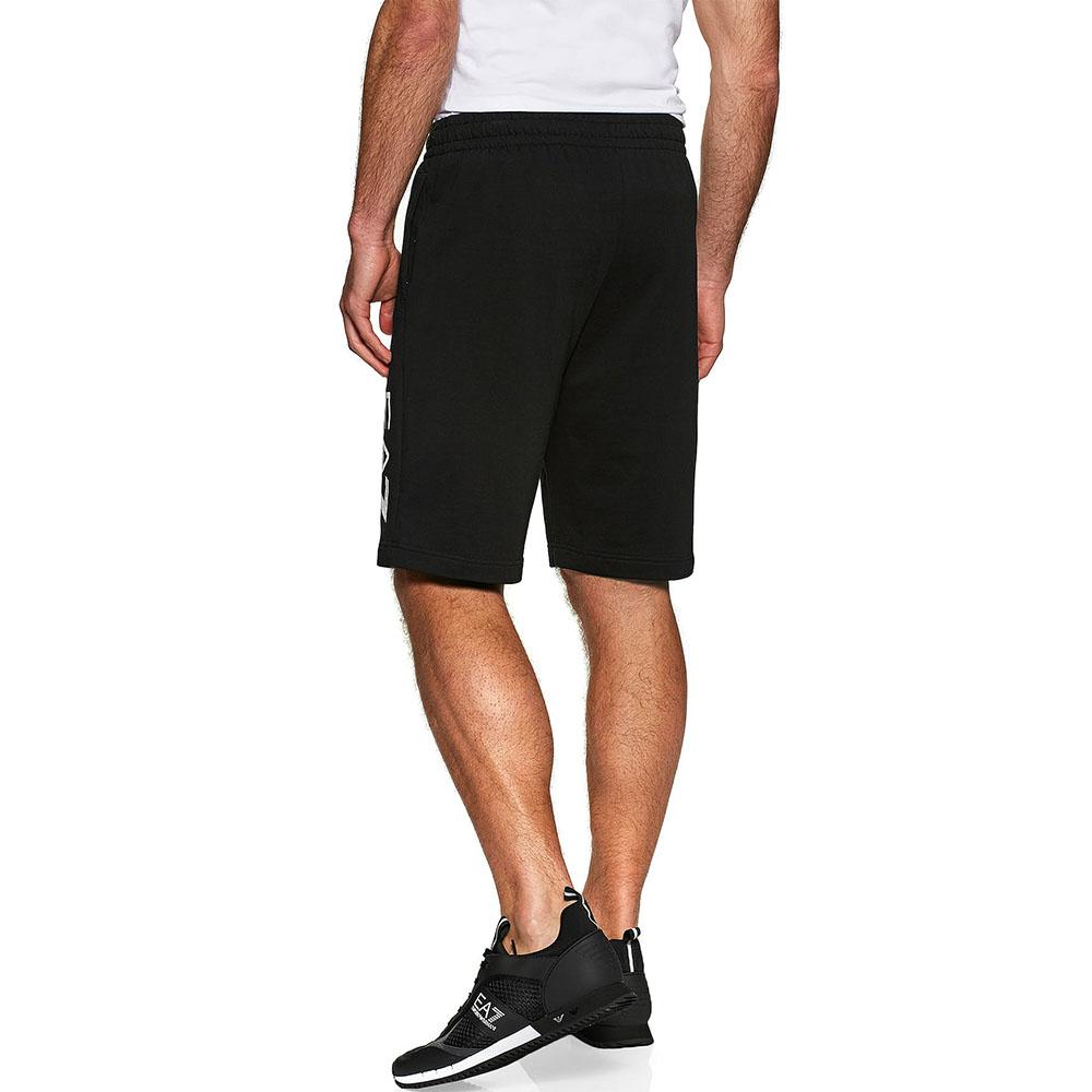 Emporio Armani Хлопковые шорты с принтом логотипа Мужские шорты Черные 3KPS73-PJ05Z-1200