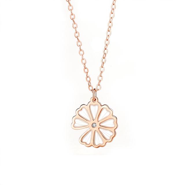 European S925 Sterling Silver Summer Aaa Cz Daisy Necklace Flower Pendant Clavicle Chain For Women Birthday Party Gift Jewelry