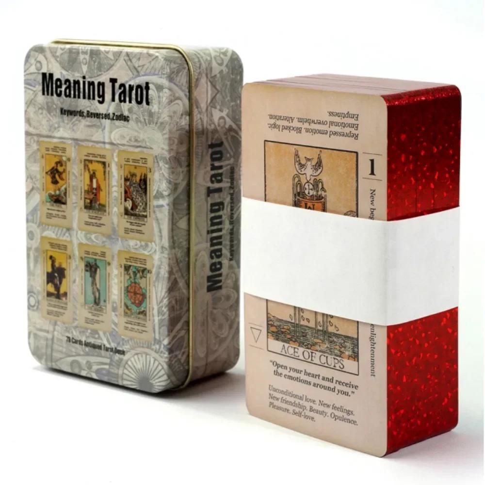 Wondering Spirit Tarot 78pcs In a Tin Metal Box Gold-plated Edge Tarot Cards For Divination Tarot Deck Beautiful Package