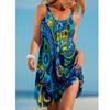 New Summer Bohemian Sexy Beach 3D Printed Pattern Women's Sleeveless Hawaiian Leisure Vintage Beach Dress with Sling