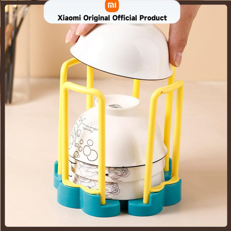 Xiaomi Dinnerware Bowl Plate Holder Retractable Desktop Bowl Storage Rack Plastic Drain Water Shelf Hollow Breathable Organizer Tool450000