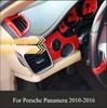 Декоративные наклейки из углеродного волокна для Porsche Panamera 2010-2016 Интерьер Центральная консоль Выпускная накладка Аксессуары для центральной консоли