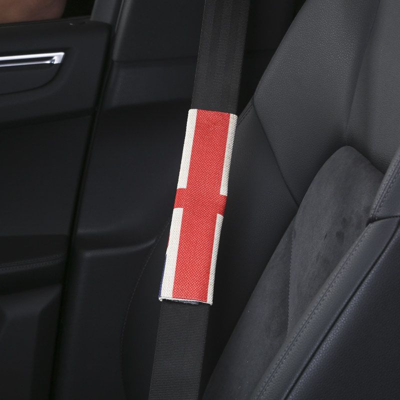 Creative All Year Round Car Safety Belt Shoulder Pad Cover Cute Universal Linen Safety Safety Belt Plaid Sheath Decorations