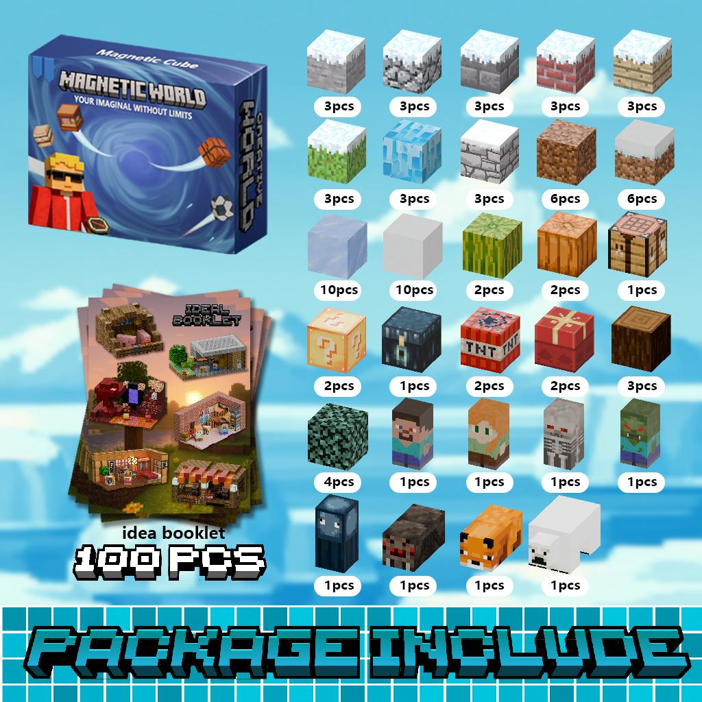 Magnetic Building Blocks Toy Storage Box Set Can Place Figures Magnet Cube Construction Brick Toys Gift for Boys Girls Children