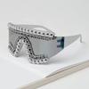 Oversized Frame Punk Style Sunglasses Rhinestone Decoration Trendy Shade Eyewear  For Women Men
