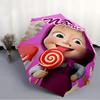 Personalized Name M-Masha and the Bear Print Umbrella - Automatic Open/Close, Eight-Rib Durable Frame, Automatic Folding Umbrella