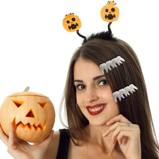 Girl Teeth Hair Clips Halloween Gothic Style Tooth Shape Hairpins Glow In the Dark Hair Pins Hair Accessories