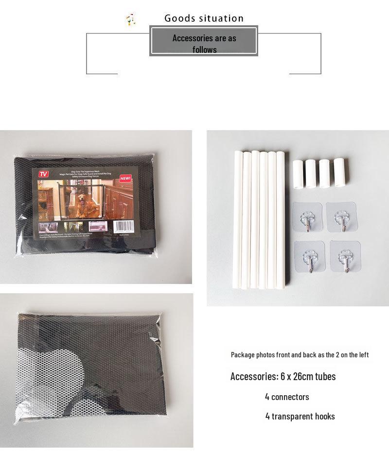 Изготовленный на заказ забор и дверь для собаки: Легкая сборка, Безопасная изоляционная сетка, Дверной барьер без сверления для домашних животных