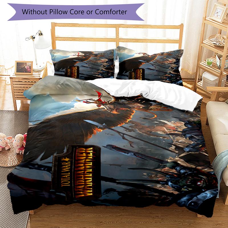 3pcs Total War Bedding Set Duvet Cover Closure Includes 1 Duvet Cover & 2 Pillowcases, Soft and Comfortable for All Seasons.