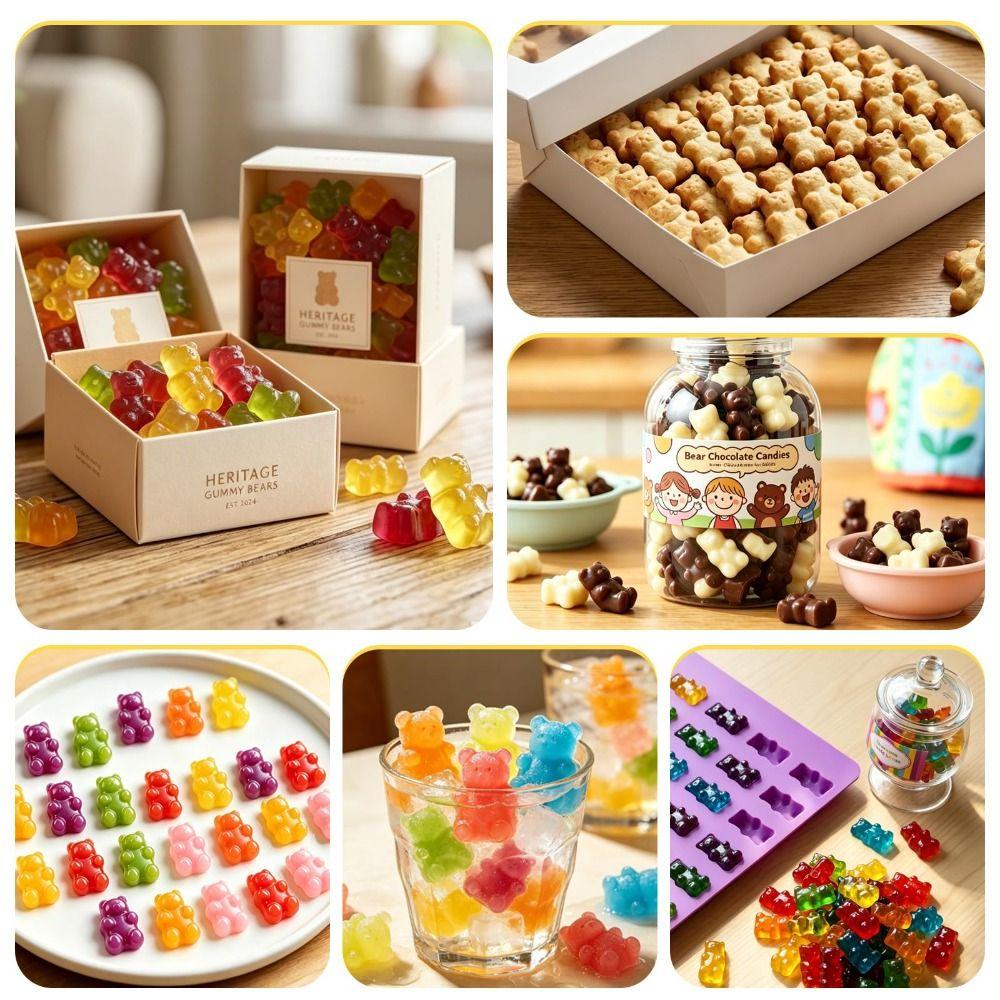 Food-Grade Silicone Gummy Molds Trays Bear Shapes Chocolate Molds New Pudding Mould Baking