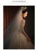 2025 Vintage French Long Sleeve Wedding Dress with Heavy Train and High-End Texture