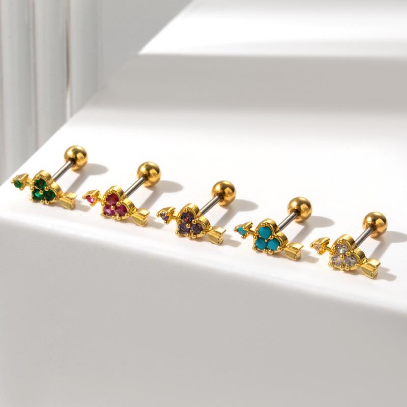 Хенсон Нержавеющая сталь Циркон Стрела Сердце Хрящ