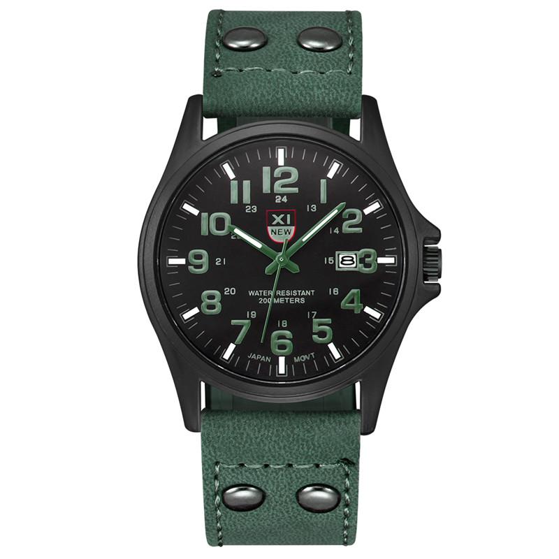 Men Cheap Watches Students Boys Fashion Leather Band Military Date Sports Quartz Wrist Watch Erkek Barato Saat Relogio Masculino