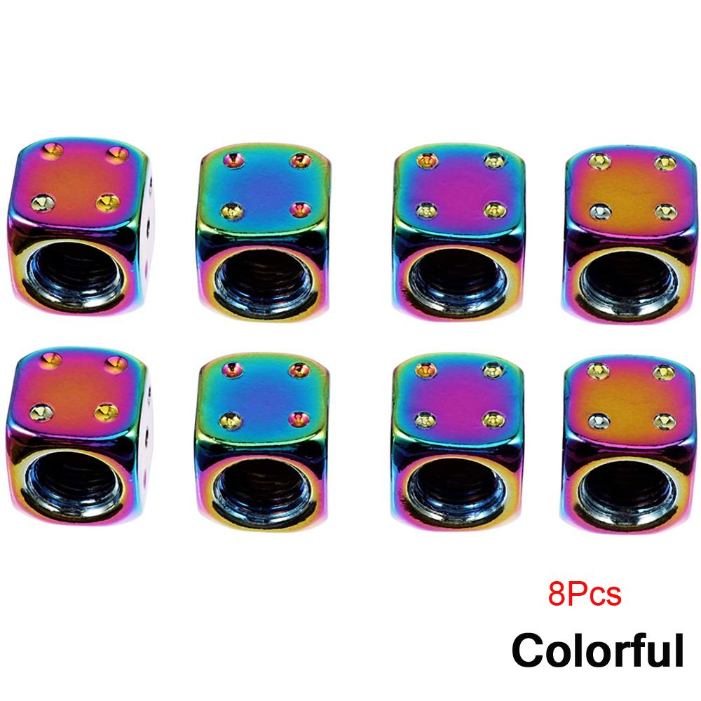 Алюминиевые колпачки для вентилей шин Dice, пылезащитные колпачки для автомобильных, грузовых, мотоциклетных, велосипедных, для вентилей Dice, стержней колес, покрышек, стержней колес, воздушных клапанов, пылезащитный колпачок