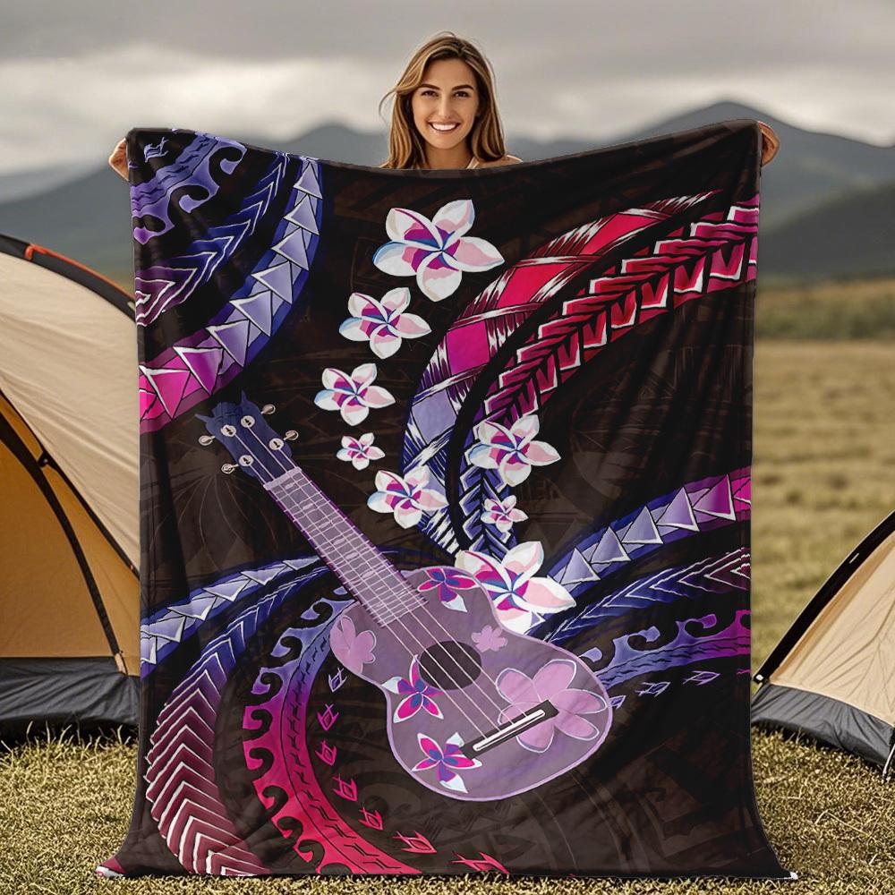 Tropical Hawaiian Hibiscus Pattern Blanket Sofa Bed Travel Camping Living Room Office Conditioning Blanket for All Seasons Gifts