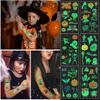10pcs Halloween Tattoo Stickers Children'S Cartoon Luminous Temporary Waterproof Stickers For Kids Adult Face Arm Body Tattoo