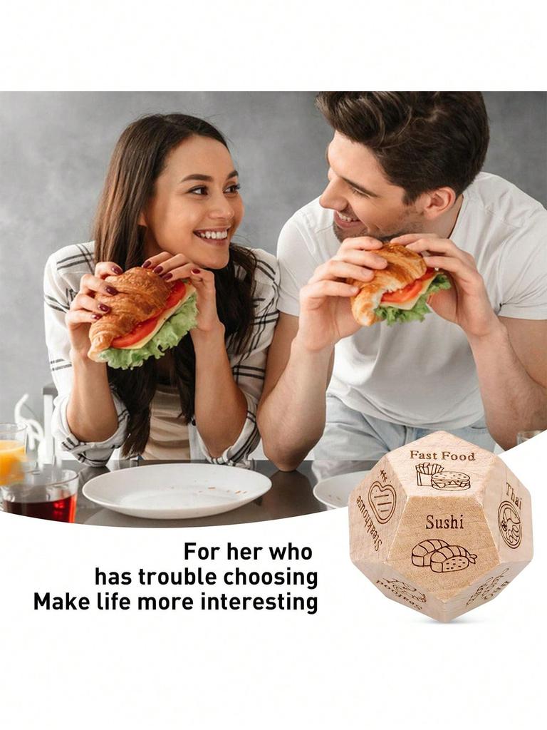 Date Night Dice For Couples Wooden Food Dice,Dice For Her Him Couples Gift Ideas Food Decision Dice Games Birthday Valentines Day Gifts
