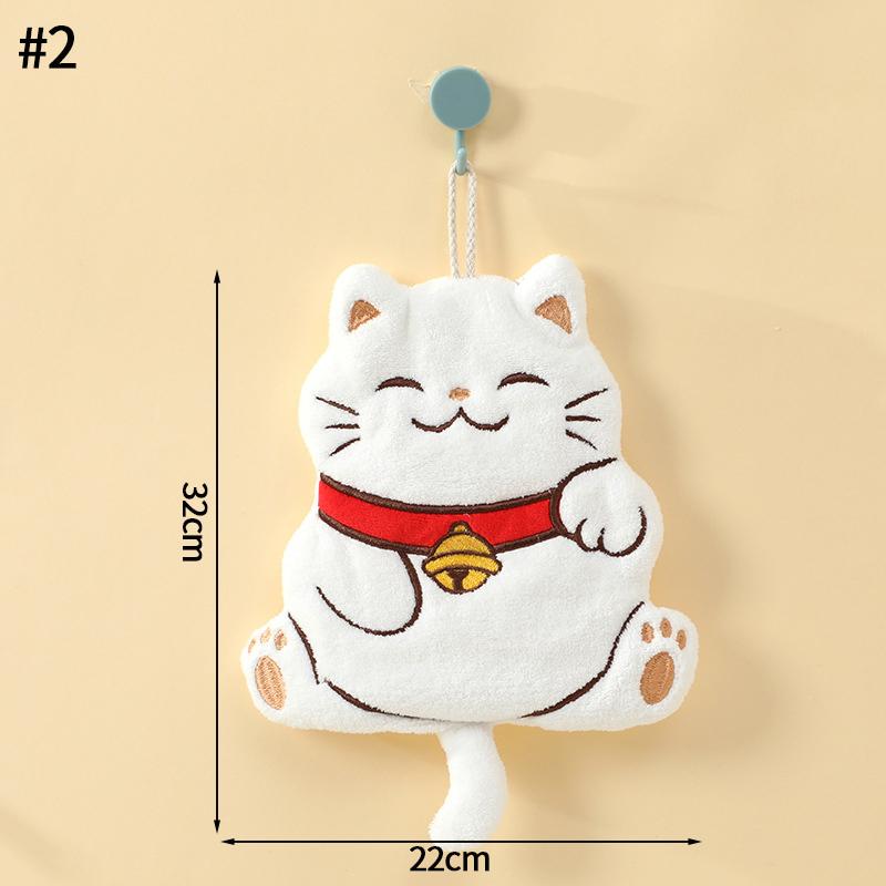 Cartoon Black Cat Hand Towel Soft Absorbent Coral Fleece Children Face Towel Halloween Pumpkin Hand Towels Bathroom Kitchen Use