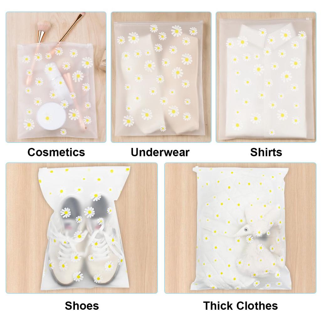 10 Pack Travel Storage Bags for Clothes, Clear Reusable Bags Plastic Ziplock Bags Luggage Organizer Pouch for Clothes Towels