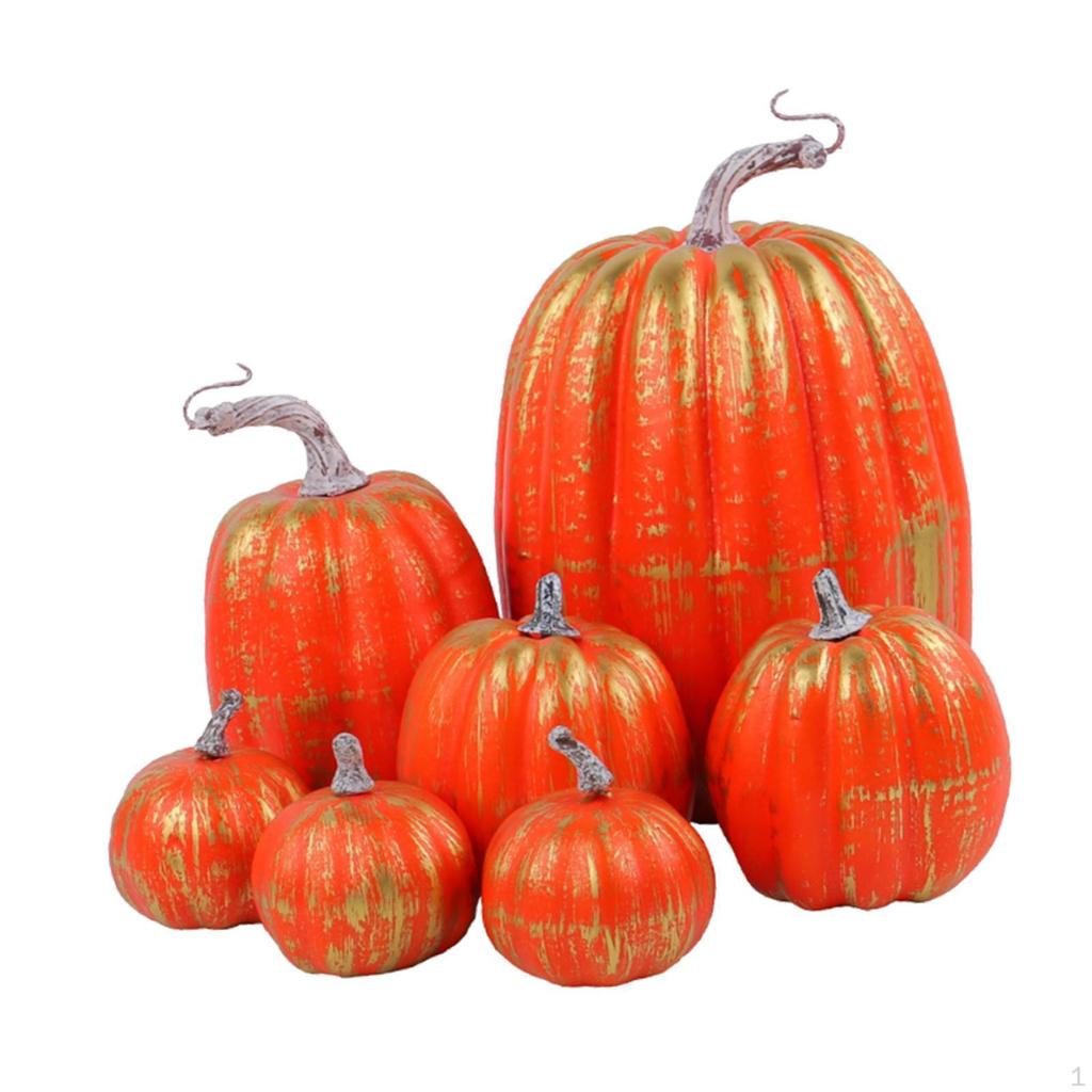 7 Pieces Artificial Vegetables Fake Foam Pumpkins Mini Simulation Model