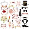 25pcs Funny Wedding Paper Photo Booth Props  Just Married Selfie Photobooth Bridal Shower Bachelorette Party Wedding Decoration