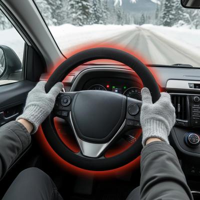 Чехол на руль автомобиля с подогревом 12В, защитный чехол на руль автомобиля для поездок, путешествий, ежедневных поездок