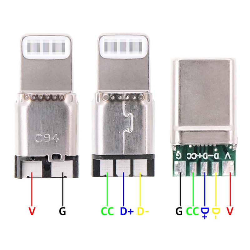 Быстрая зарядка Type-C Usb 65W 5A мужской разъем сварка с 5-контактной печатной платой + Type A мужской 6-контактный Usb Diy Otg набор для зарядки данных