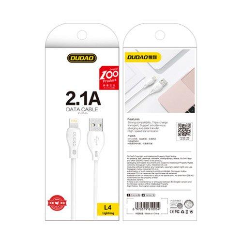 Dudao 2m USB To Lightning Charging Cable 2.1A - White